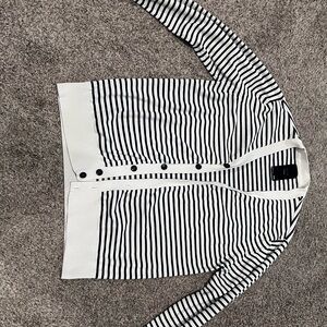 G-Star Navy and White Striped Sweater